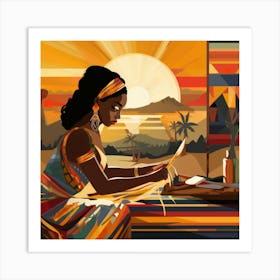 African Woman Writing Art Print