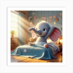 Elephant In The Bedroom Art Print