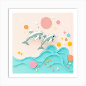 Dolphins In The Sea 5 Art Print