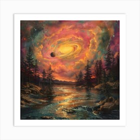 Galaxy In The Sky, Impressionism And Surrealism Art Print