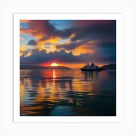 Sunset On A Cruise Ship 15 Art Print