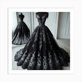 A Beautiful Black Wedding Designer Dress Art Print