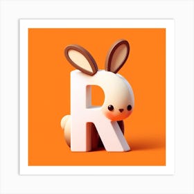 Bunny Letter R Art Print