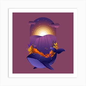 Whale In The Sea Art Print