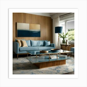 A Photo Of A Living Room With A Large Sofa (1) Art Print