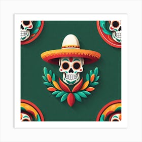 Day Of The Dead Skulls 3 Art Print