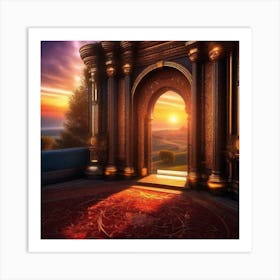 Entrance To An Ornate Palace Art Print