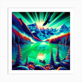 Eagle In The Sky - Fishing Friends Art Print