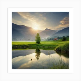 Sunrise In The Mountains 9 Art Print