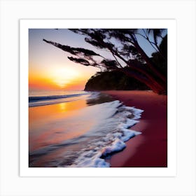 Sunset On The Beach 639 Art Print