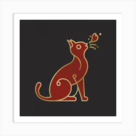 Red Cat Art Print