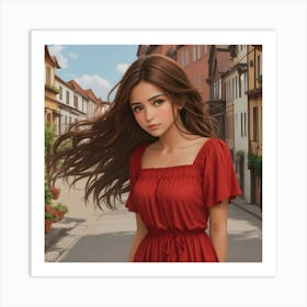 Beautiful latina brunette lady  Art Print