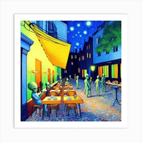 Aliens At The Cafe 2 Art Print
