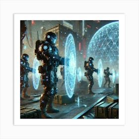 A Futuristic Sci Fi Scene Highlighting Shieldbeare Art Print