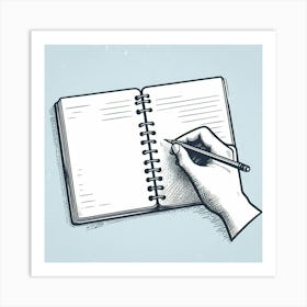 Hand Writing In A Notebook 1 Art Print