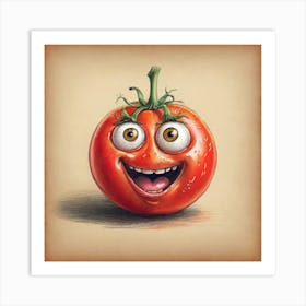 Tomato Drawing Art Print