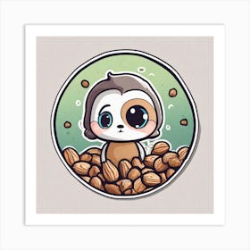 Kawaii Squirrel Art Print