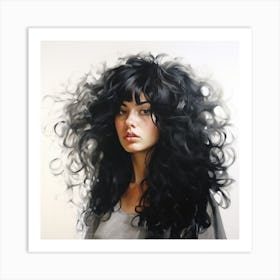 'Black Hair' Art Print