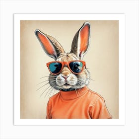 Rabbit With Sunglasses Art Print