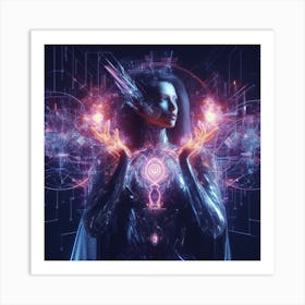 Cybernetic Woman Art Print