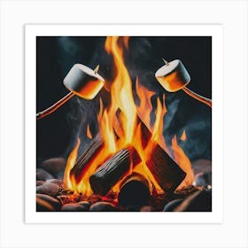 Campfire With Marshmallows Art Print