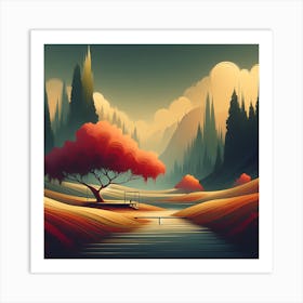 Landscape Painting 9 Art Print