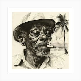 Man In Hat 1 Art Print