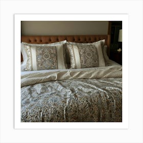 Bed In A Bedroom Art Print