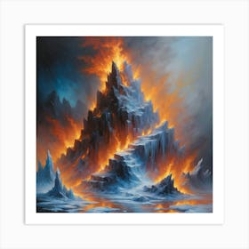 Burning Mountain Art Print