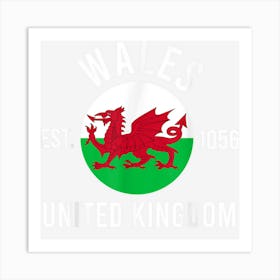 Wales Independence Day Flag Est 1056 Souvenir Love Gift Art Print