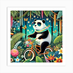 Panda’s Glow Ride Art Print