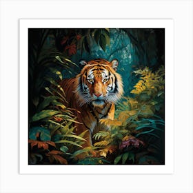 Tiger In The Jungle Art Print