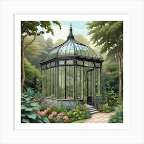 Into The Garden Ai Art Wall Art Design Illustration (7) Art Print