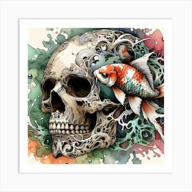 Koi watercolor Art Print