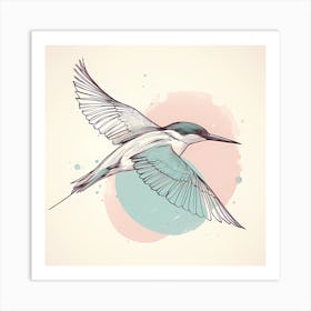 Kingfisher In Flight - 1 Art Print