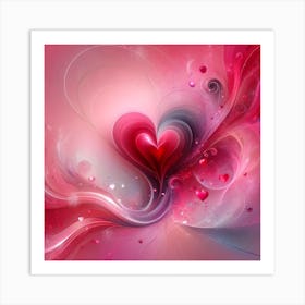 Valentine romantic abstract 2 Art Print