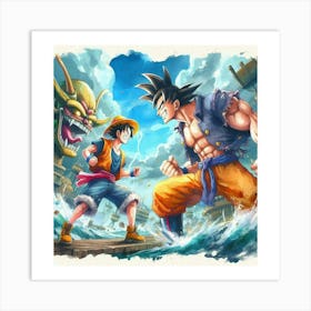 Dragon Ball Z vs One Piece 7 Art Print