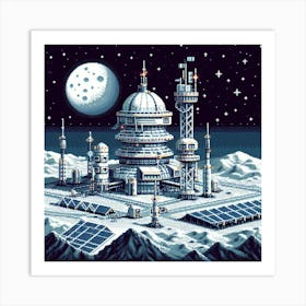 8-bit lunar base 1 Art Print