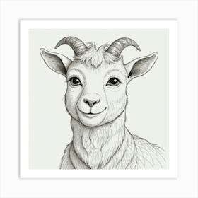 Goat Drawing 10 Art Print