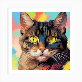 Portrait Of Cat Art Print