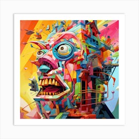 Colorful Man'S Head Art Print