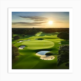 Sunset Golf Course Art Print