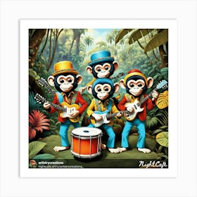 Monkeys In The Jungle Art Print