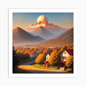 Sunset In The Mountains 1 Art Print