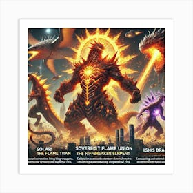 A Depiction Of Kaiju Units From The Sovereign Flam Art Print