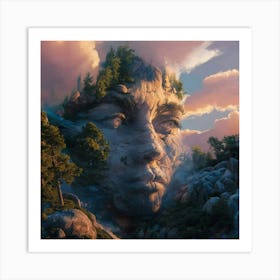 Face In The Clouds Art Print