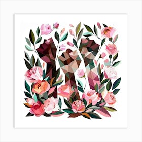 Powerful Fists Geometric Art Feminism Women Empowerment Art Print