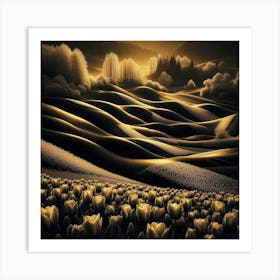 Golden Tulips 1 Art Print