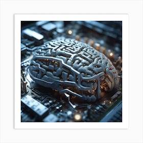 Brain On A Computer Chip 9 Art Print