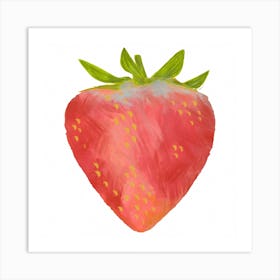 Juicy Red Strawberry Square Art Print